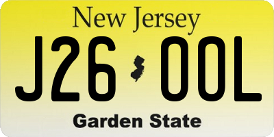 NJ license plate J26OOL