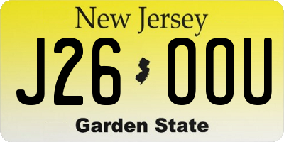 NJ license plate J26OOU
