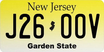 NJ license plate J26OOV