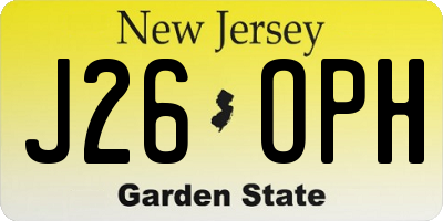 NJ license plate J26OPH