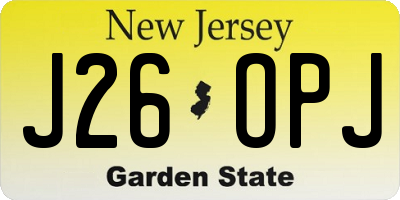 NJ license plate J26OPJ