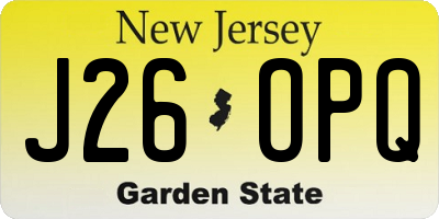 NJ license plate J26OPQ
