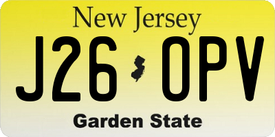 NJ license plate J26OPV