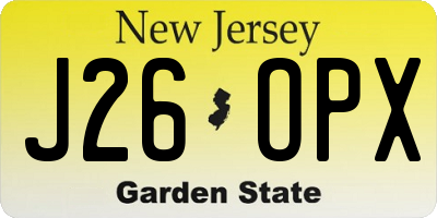 NJ license plate J26OPX