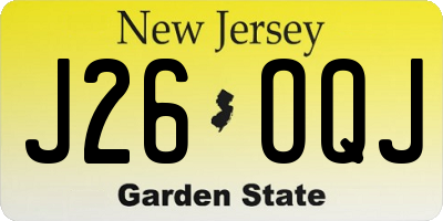 NJ license plate J26OQJ