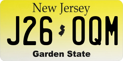 NJ license plate J26OQM