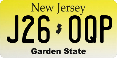 NJ license plate J26OQP