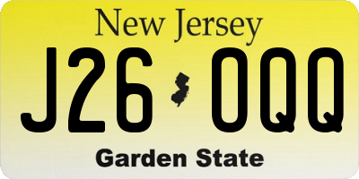NJ license plate J26OQQ