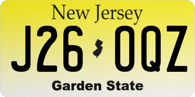 NJ license plate J26OQZ