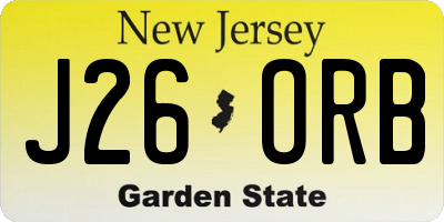 NJ license plate J26ORB