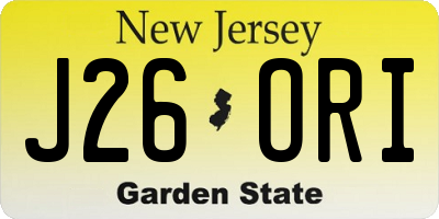 NJ license plate J26ORI