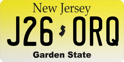 NJ license plate J26ORQ