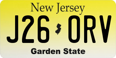 NJ license plate J26ORV
