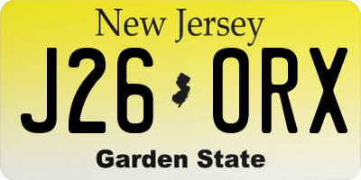 NJ license plate J26ORX