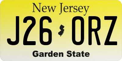 NJ license plate J26ORZ