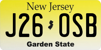 NJ license plate J26OSB