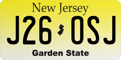 NJ license plate J26OSJ