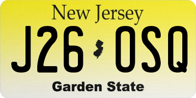 NJ license plate J26OSQ
