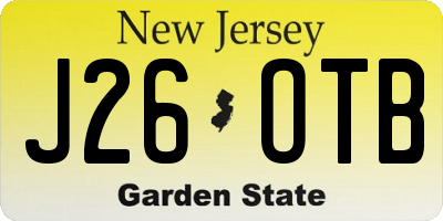 NJ license plate J26OTB