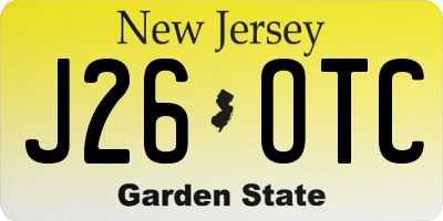 NJ license plate J26OTC