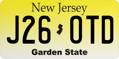 NJ license plate J26OTD