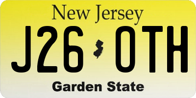 NJ license plate J26OTH