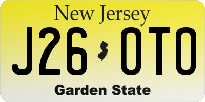 NJ license plate J26OTO