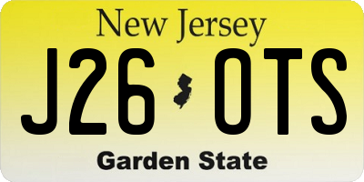 NJ license plate J26OTS