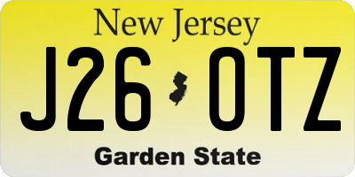 NJ license plate J26OTZ