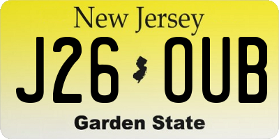 NJ license plate J26OUB