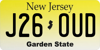 NJ license plate J26OUD
