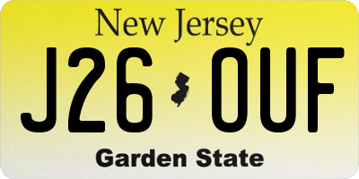 NJ license plate J26OUF