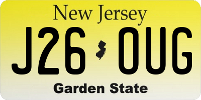 NJ license plate J26OUG