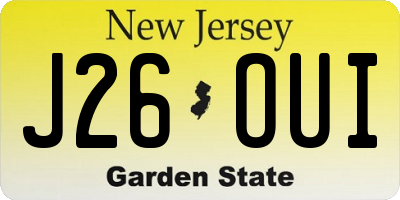 NJ license plate J26OUI