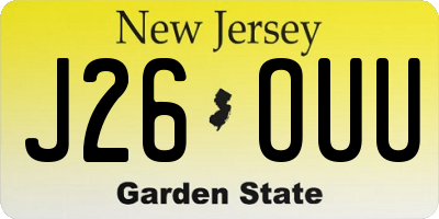 NJ license plate J26OUU
