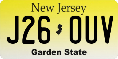 NJ license plate J26OUV