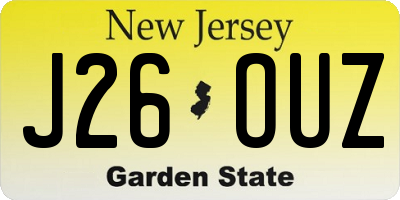 NJ license plate J26OUZ