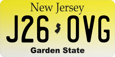 NJ license plate J26OVG