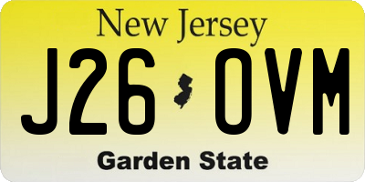 NJ license plate J26OVM