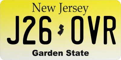 NJ license plate J26OVR