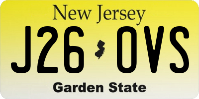 NJ license plate J26OVS