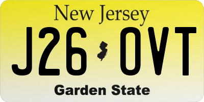 NJ license plate J26OVT