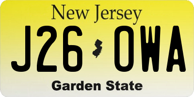 NJ license plate J26OWA