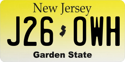 NJ license plate J26OWH