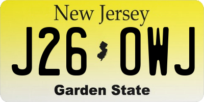 NJ license plate J26OWJ