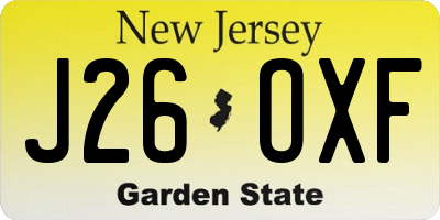 NJ license plate J26OXF