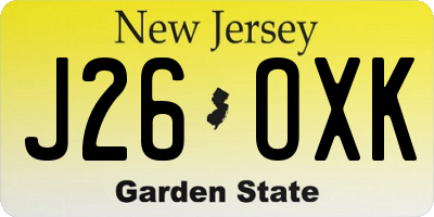 NJ license plate J26OXK