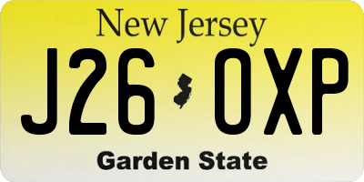 NJ license plate J26OXP