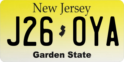 NJ license plate J26OYA