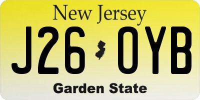 NJ license plate J26OYB